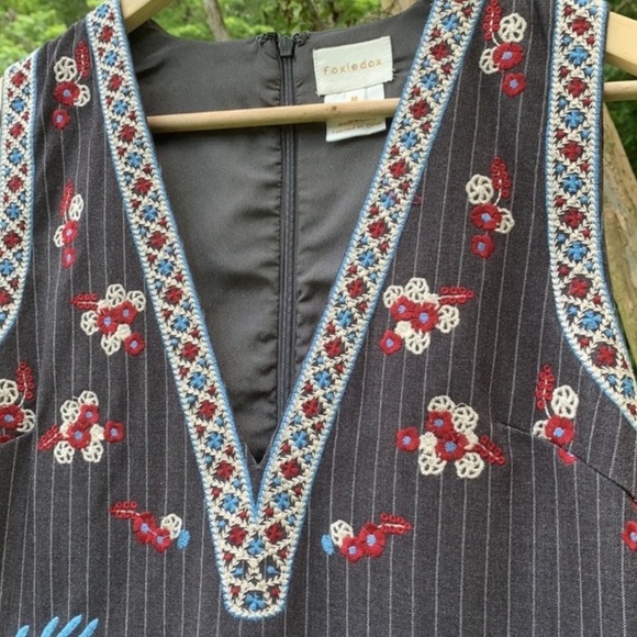 Anthropologie Foxiedox pinstriped embroidery dress - Picture 2 of 14